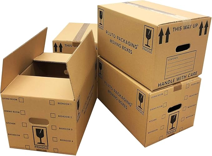 Cardboard Moving Boxes — Pack of 20